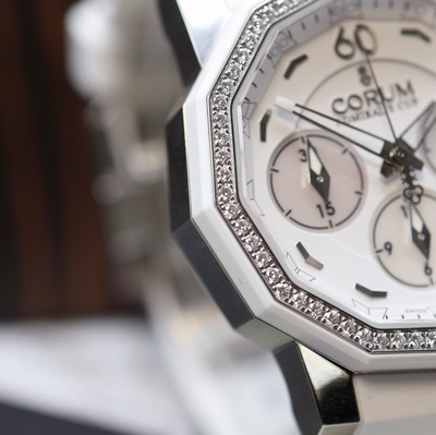 27116354c - CORUM Admiral´s Cup ungetragene Armbandchronograph mit Diamanten Referenz ...