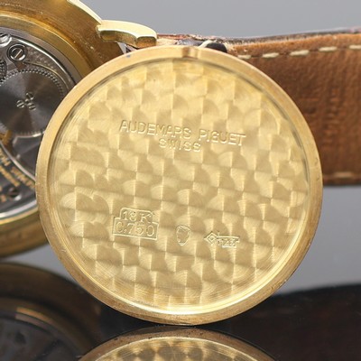 27116355f - AUDEMARS PIGUET very fine and rare 18k yellow gold gents wristwatch, manual winding, ...