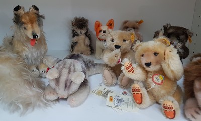 27116358f - Sammlung aus 23 Steiff-Tieren, 2. Hälfte 20. Jh., u.a. großer Collie, L. 45 cm, Collie ...