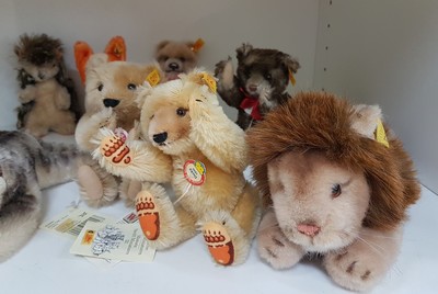 27116358g - Sammlung aus 23 Steiff-Tieren, 2. Hälfte 20. Jh., u.a. großer Collie, L. 45 cm, Collie ...