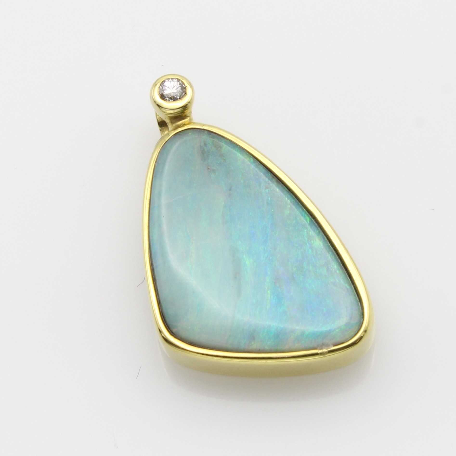 Image 27116507 - Anhänger mit Boulderopal und Brillant, GG 585/000, Opal ca. 8 ct, Brill. ca. 0.04 ct ...