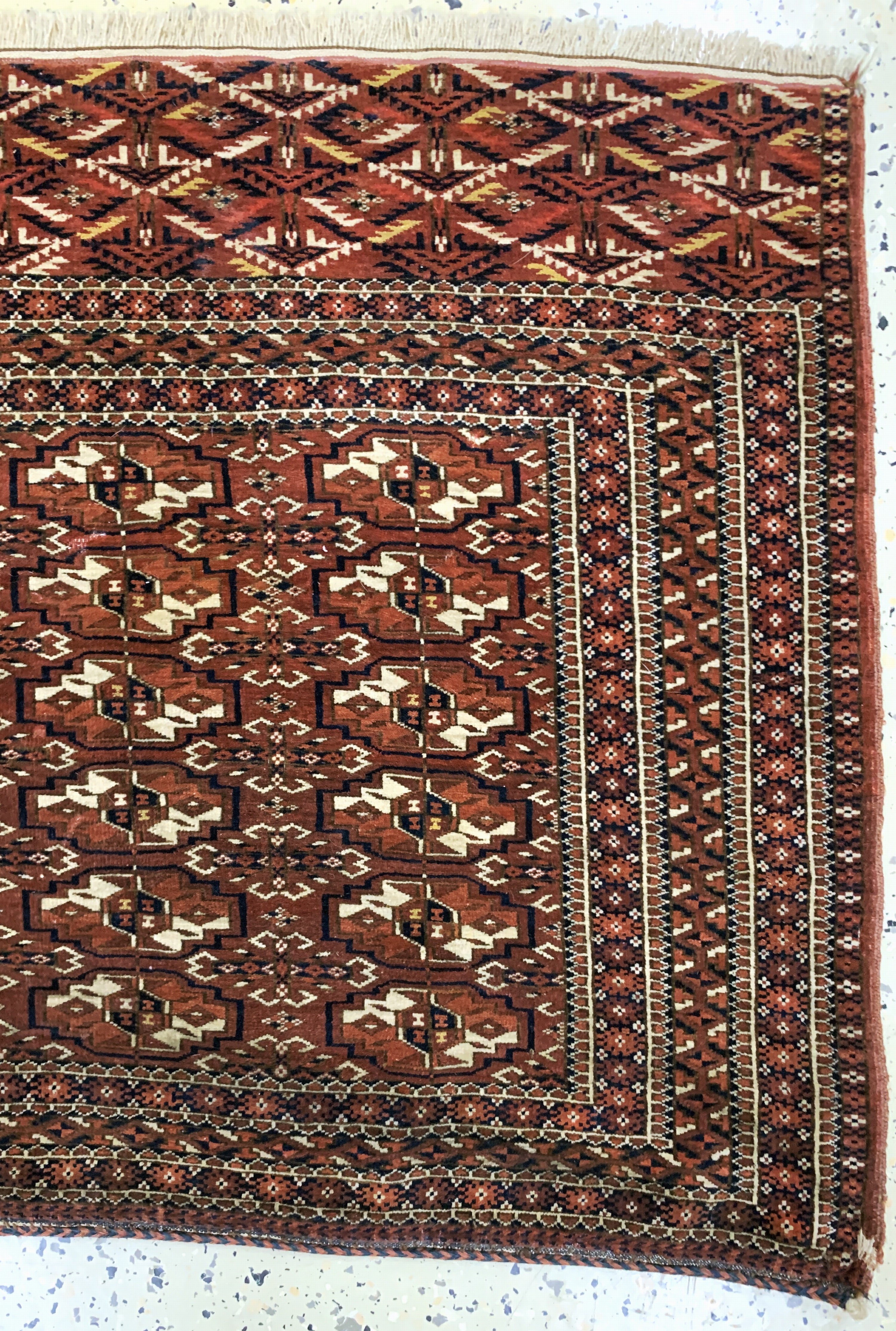 Detail a: Tekke Tschowal antik, Turkmenistan, 19.Jhd,Wolle auf Wolle, ca. 130 x 73 cm, EHZ: 3