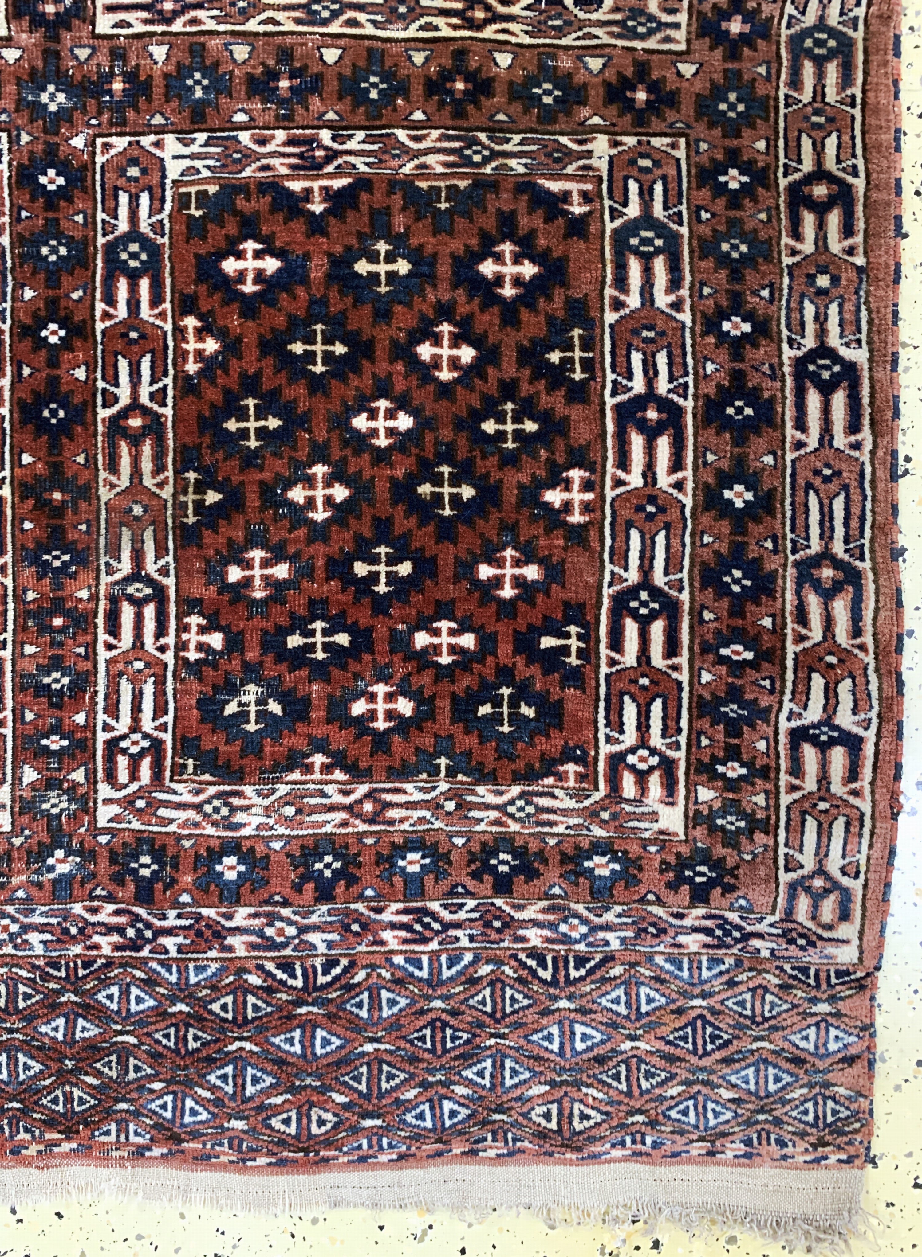 Detail a: Yomud"Engsi"antik, Turkmenistan, 19.Jhd, Wolle auf Wolle, ca. 180 x 125 cm, EHZ: 3