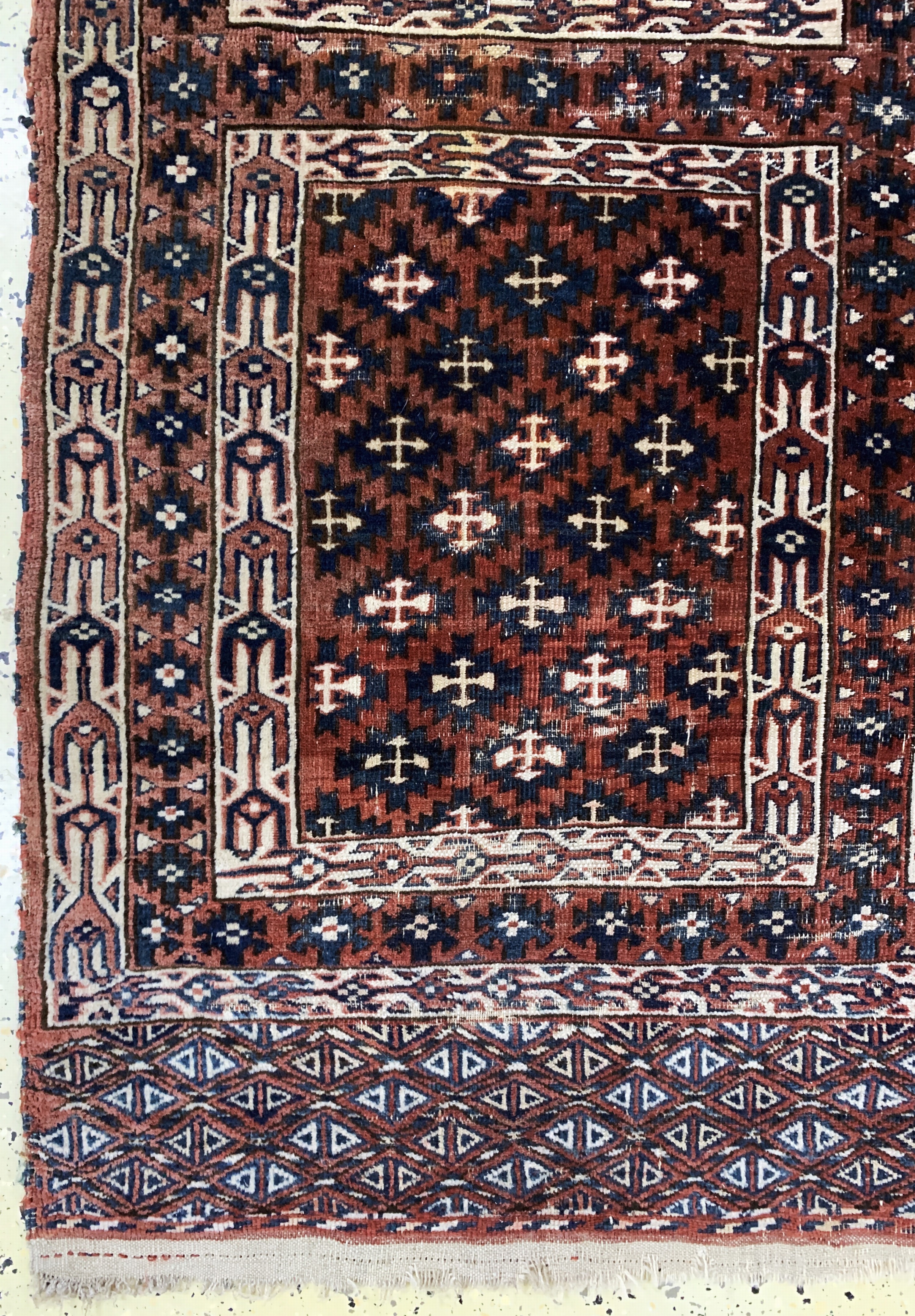 Detail b: Yomud"Engsi"antik, Turkmenistan, 19.Jhd, Wolle auf Wolle, ca. 180 x 125 cm, EHZ: 3