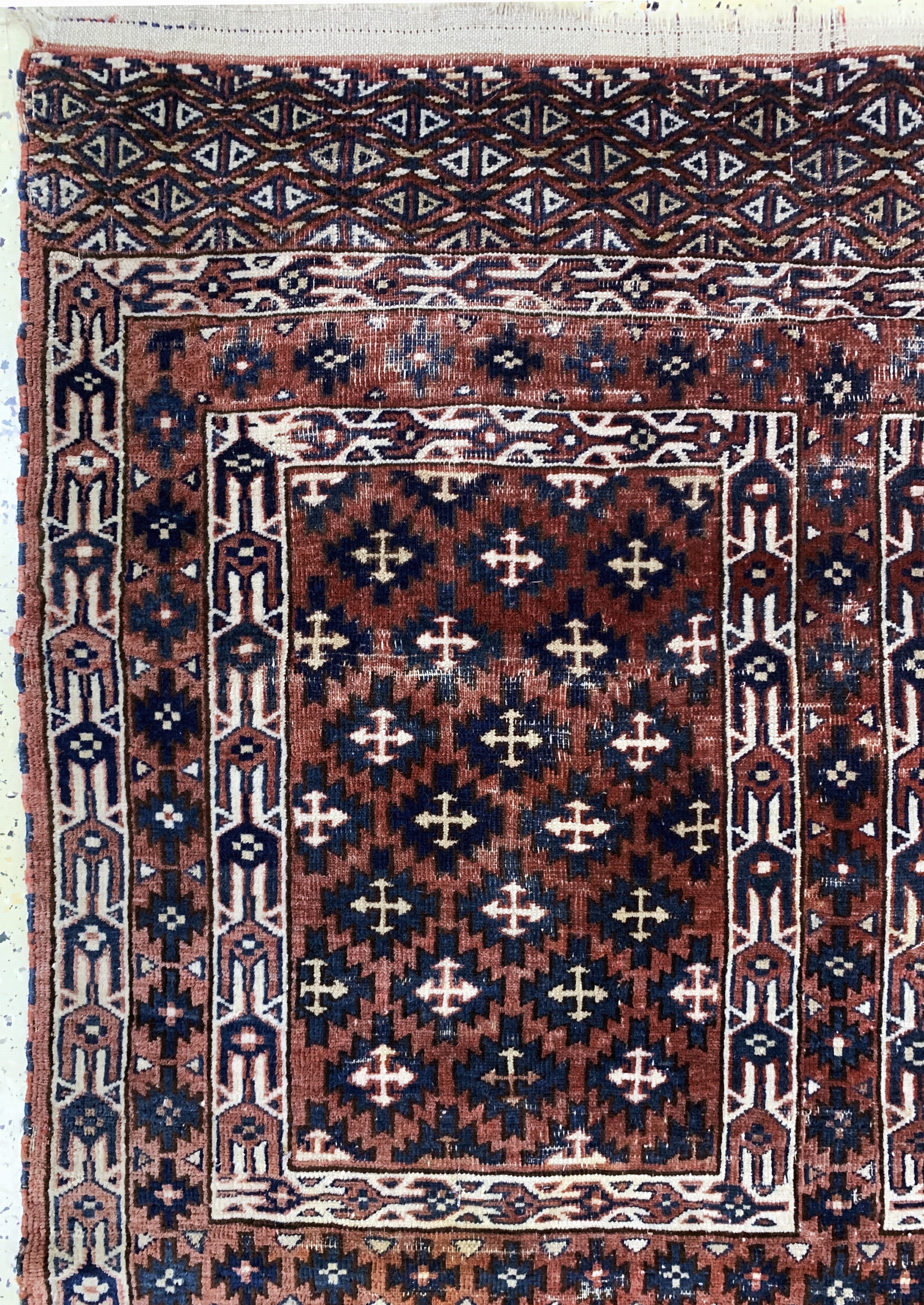 Detail c: Yomud"Engsi"antik, Turkmenistan, 19.Jhd, Wolle auf Wolle, ca. 180 x 125 cm, EHZ: 3