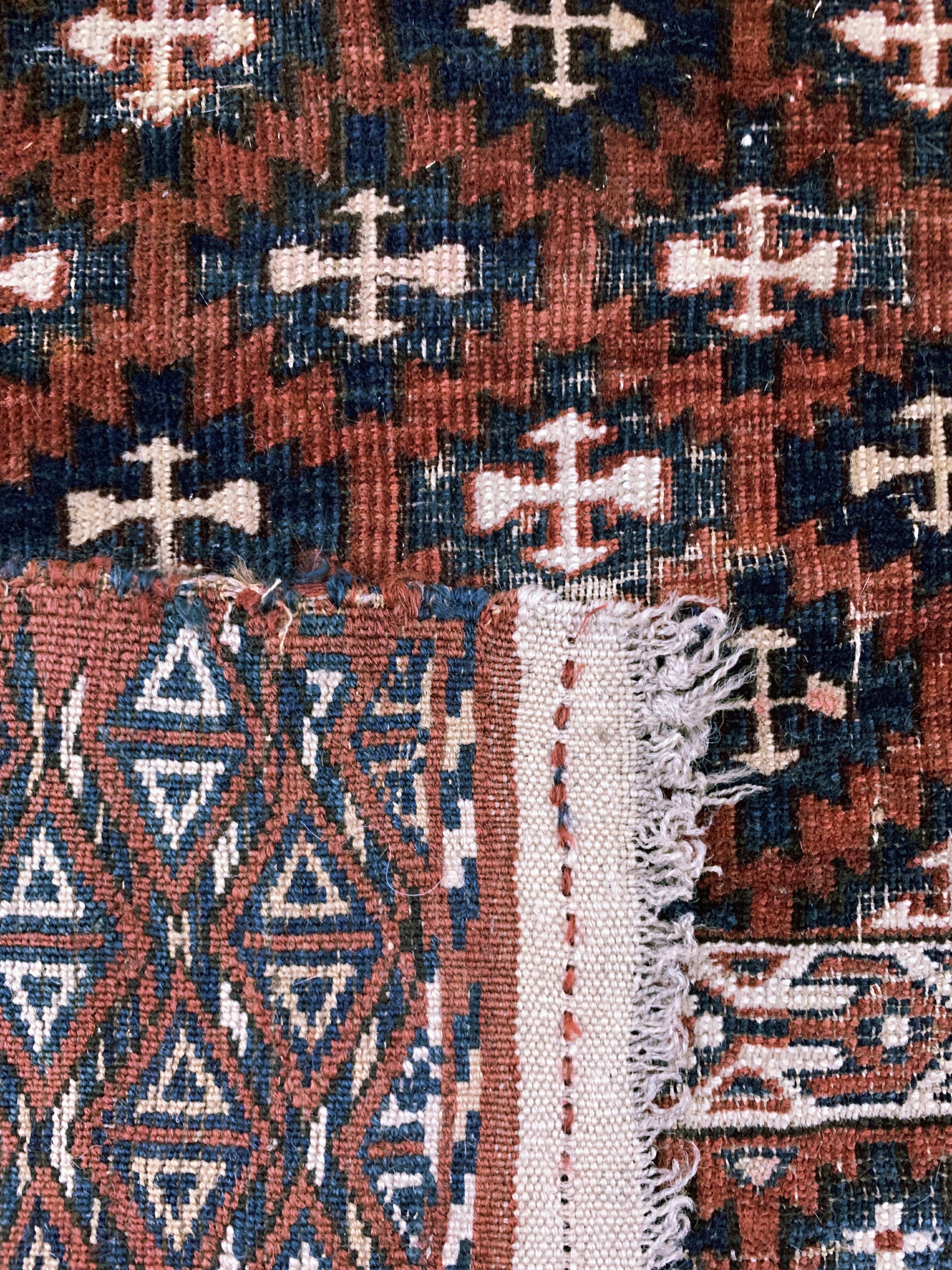 Detail f: Yomud"Engsi"antik, Turkmenistan, 19.Jhd, Wolle auf Wolle, ca. 180 x 125 cm, EHZ: 3