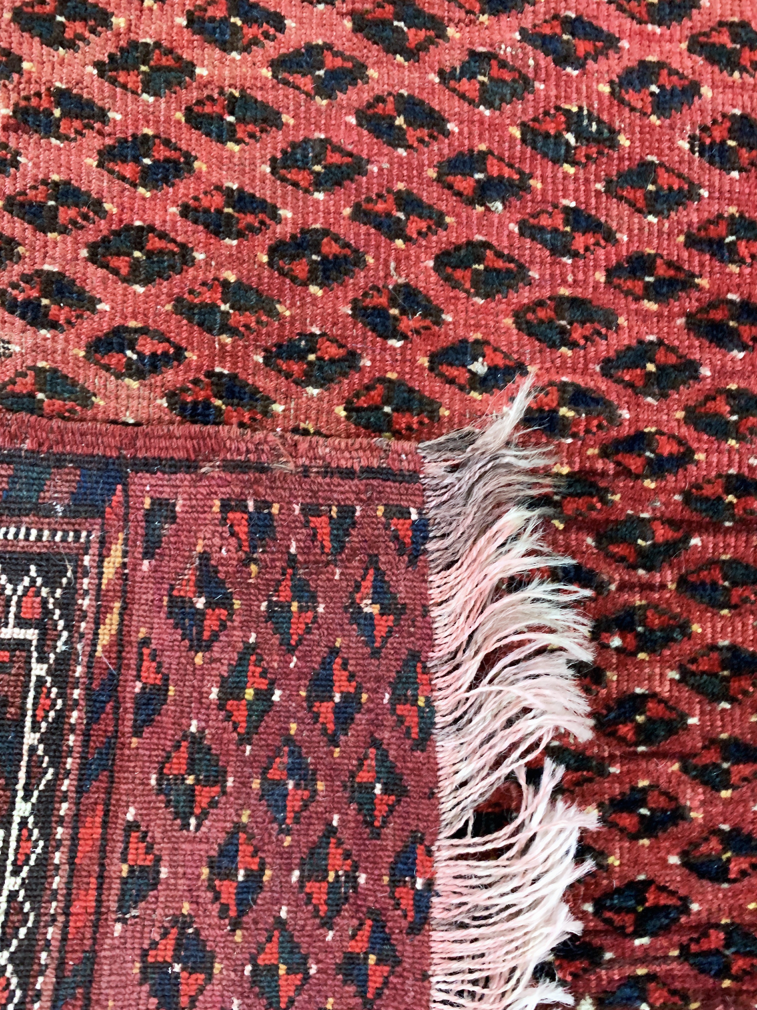 Detail d: Yomud antik, Turkmenistan, um 1900, Wolle auf Wolle, ca. 150 x 105 cm, EHZ: 3