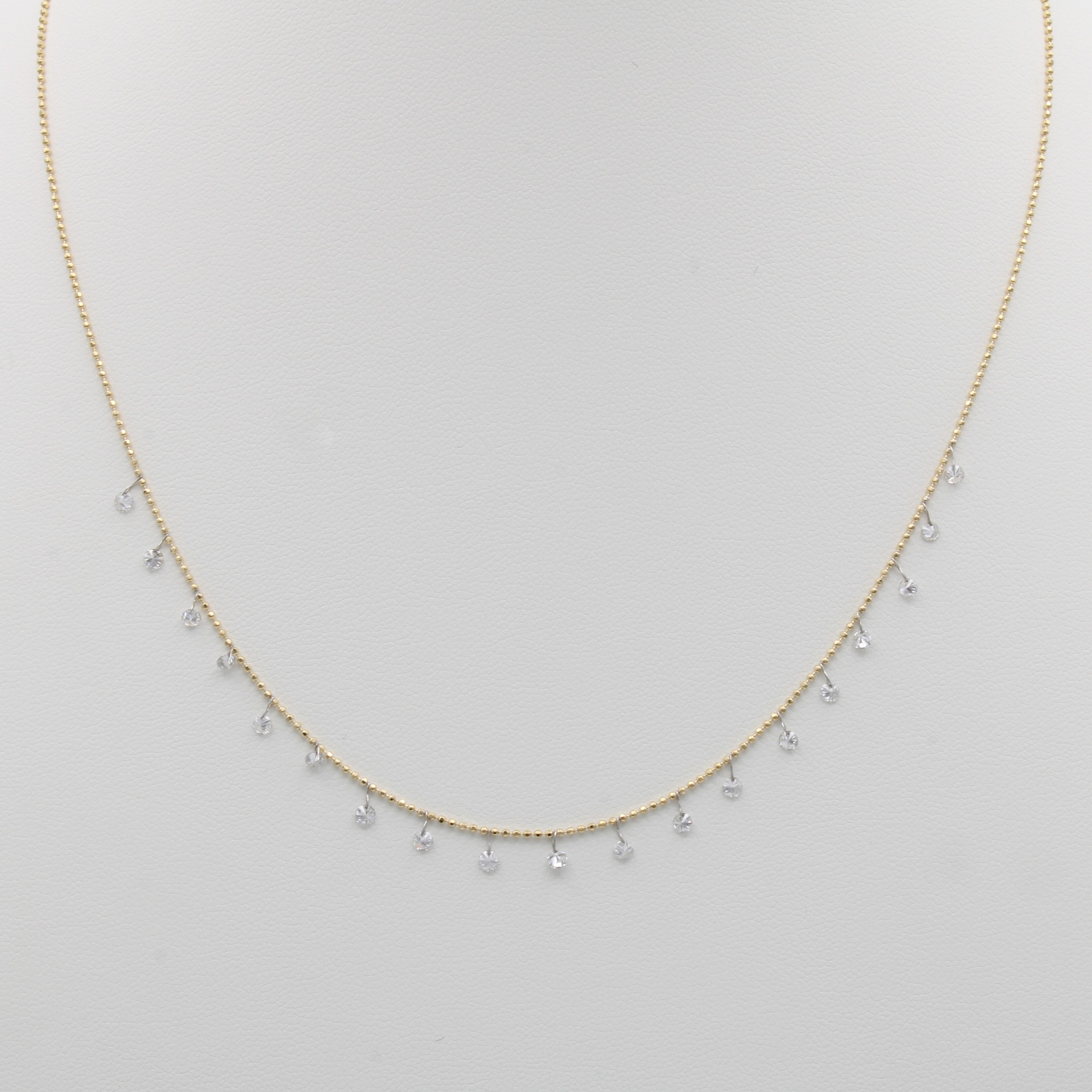 Image 27116538 - Collier mit Brillanten, GG 750/000, 19 Brill. zus. ca. 1 ct Weiß/si, bewegl. montiert, ...
