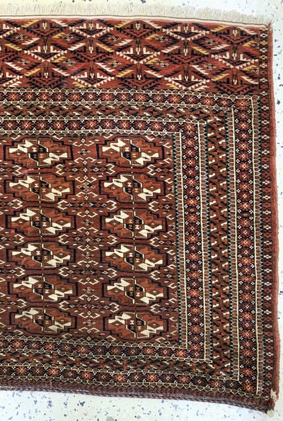 27116517a - Tekke Tschowal antik, Turkmenistan, 19.Jhd,Wolle auf Wolle, ca. 130 x 73 cm, EHZ: 3 ...