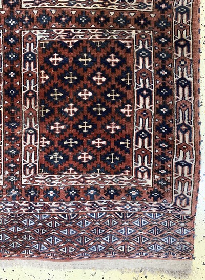 27116518a - Yomud´Engsi´antik, Turkmenistan, 19.Jhd, Wolle auf Wolle, ca. 180 x 125 cm, EHZ: 3 ...
