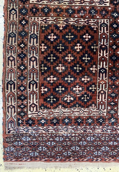 27116518b - Yomud´Engsi´antik, Turkmenistan, 19.Jhd, Wolle auf Wolle, ca. 180 x 125 cm, EHZ: 3 ...