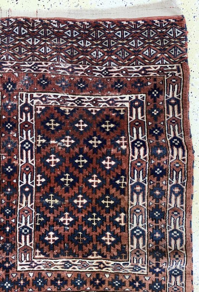 27116518d - Yomud´Engsi´antik, Turkmenistan, 19.Jhd, Wolle auf Wolle, ca. 180 x 125 cm, EHZ: 3 ...