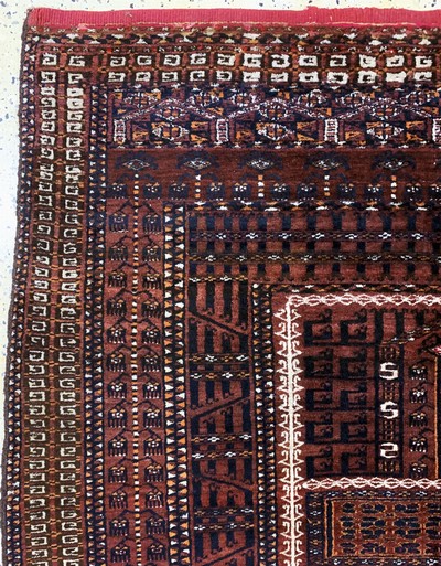 27116522c - Saryk´Engsi´antik, Turkmenistan, 19.Jhd, Wolle auf Wolle, ca. 180 x 150 cm, EHZ: 3 ...