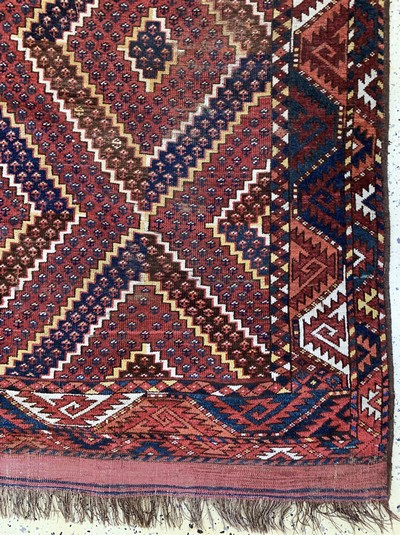 27116526a - Rauten-Beschir Hauptteppich, Turkmenistan antik, 19.Jhd, Wolle auf Wolle, ca. 280 x 190 ...