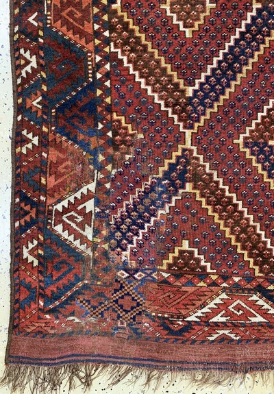 27116526b - Rauten-Beschir Hauptteppich, Turkmenistan antik, 19.Jhd, Wolle auf Wolle, ca. 280 x 190 ...