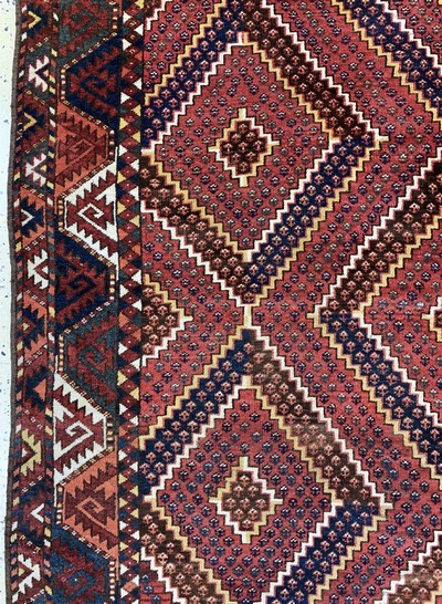 27116526c - Rauten-Beschir Hauptteppich, Turkmenistan antik, 19.Jhd, Wolle auf Wolle, ca. 280 x 190 ...