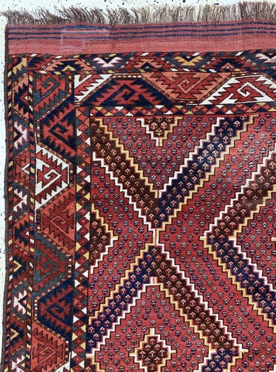 27116526e - Rauten-Beschir Hauptteppich, Turkmenistan antik, 19.Jhd, Wolle auf Wolle, ca. 280 x 190 ...