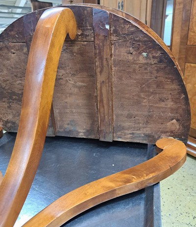 27116535l - Kleiner Biedermeier Konsoltisch, um 1820/30, 1 Schublade, drei in Voluten auslaufenden ...