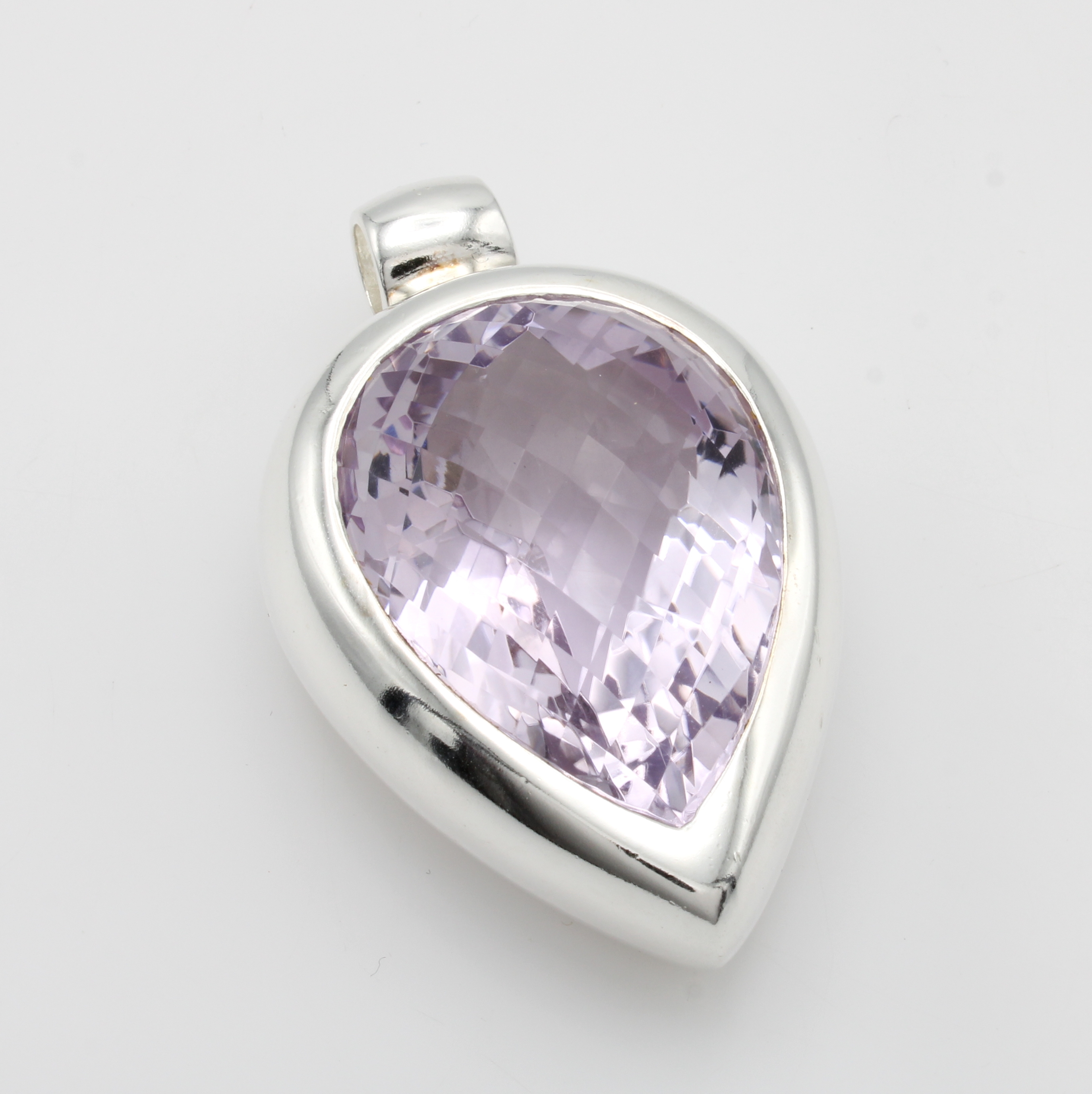 Image 27116686 - Anhänger mit Amethyst, 925er Silber, tropfenf. Amethyst ca. 94 ct