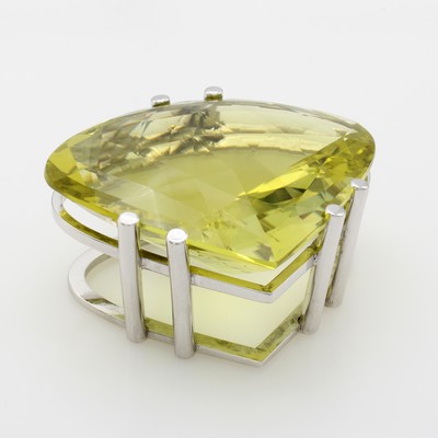 27116690a - Anhänger mit Lemoncitrin, 925er Silber, tropfenf. Lemoncitrin (beh.) ca. 183 ct