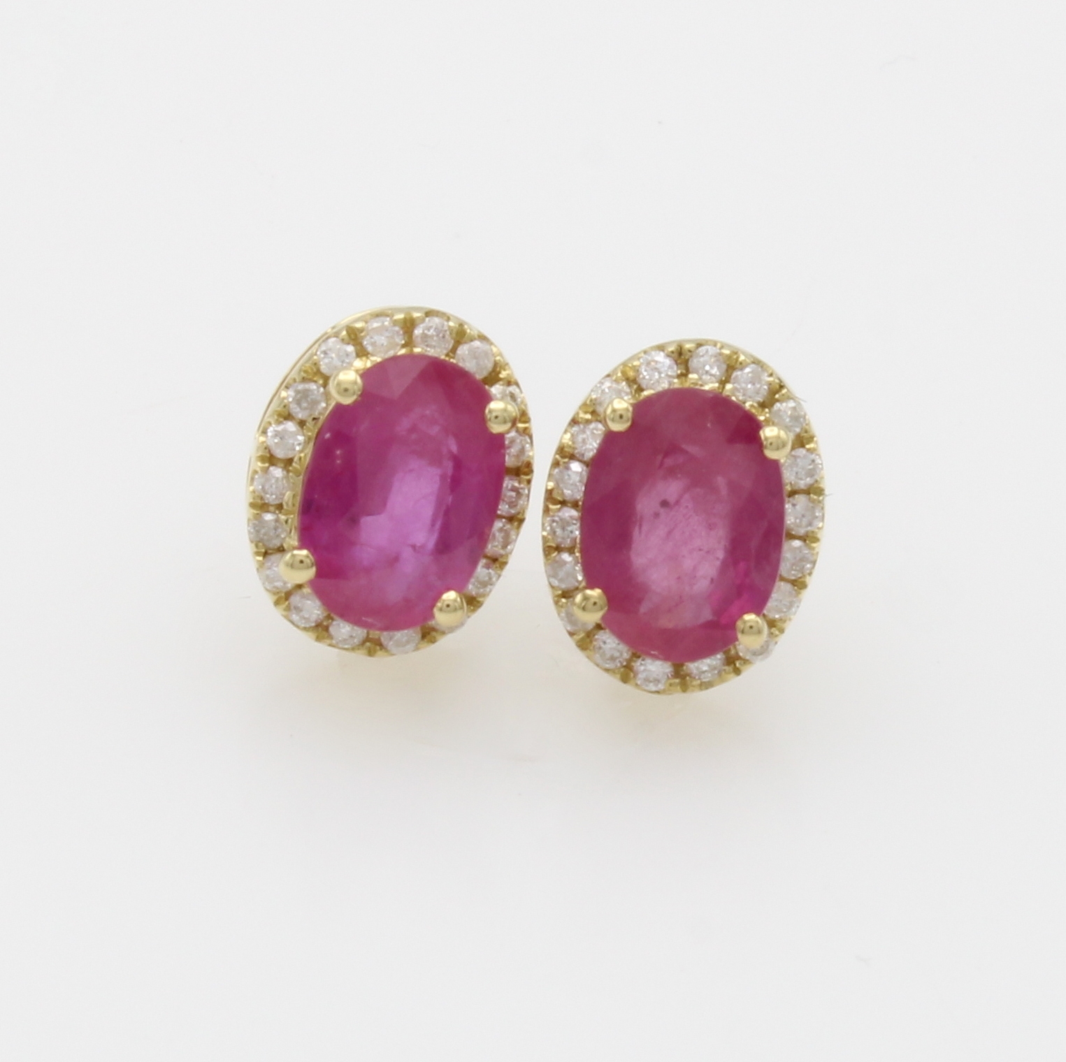 Image 27116702 - Paar Ohrstecker mit Rubinen und Brillanten, GG 750/000, 2 ovale Rubine zus. ca. 1.70 ct, ...
