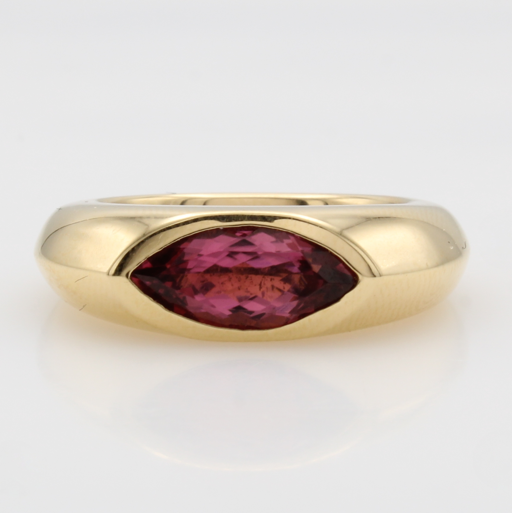 Image 27116823 - Ring mit Turmalin, GG 750/000, navetteförm.,pinkf. Turmalin ca. 2.20 ct, RW ca. 54 ...
