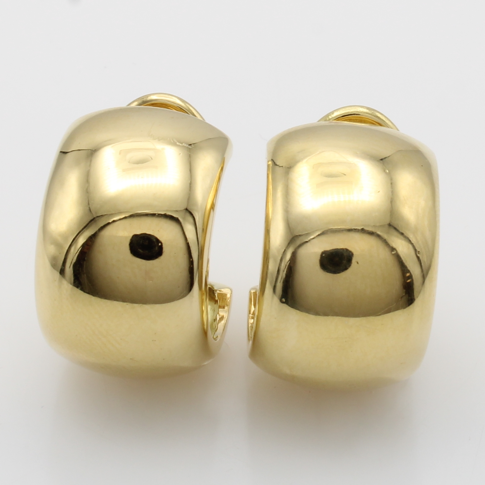 Image 27117106 - Paar Halbcreolen, GG 750/000, Breite ca. 13 mm, m. zusätzl. Clipbrisur