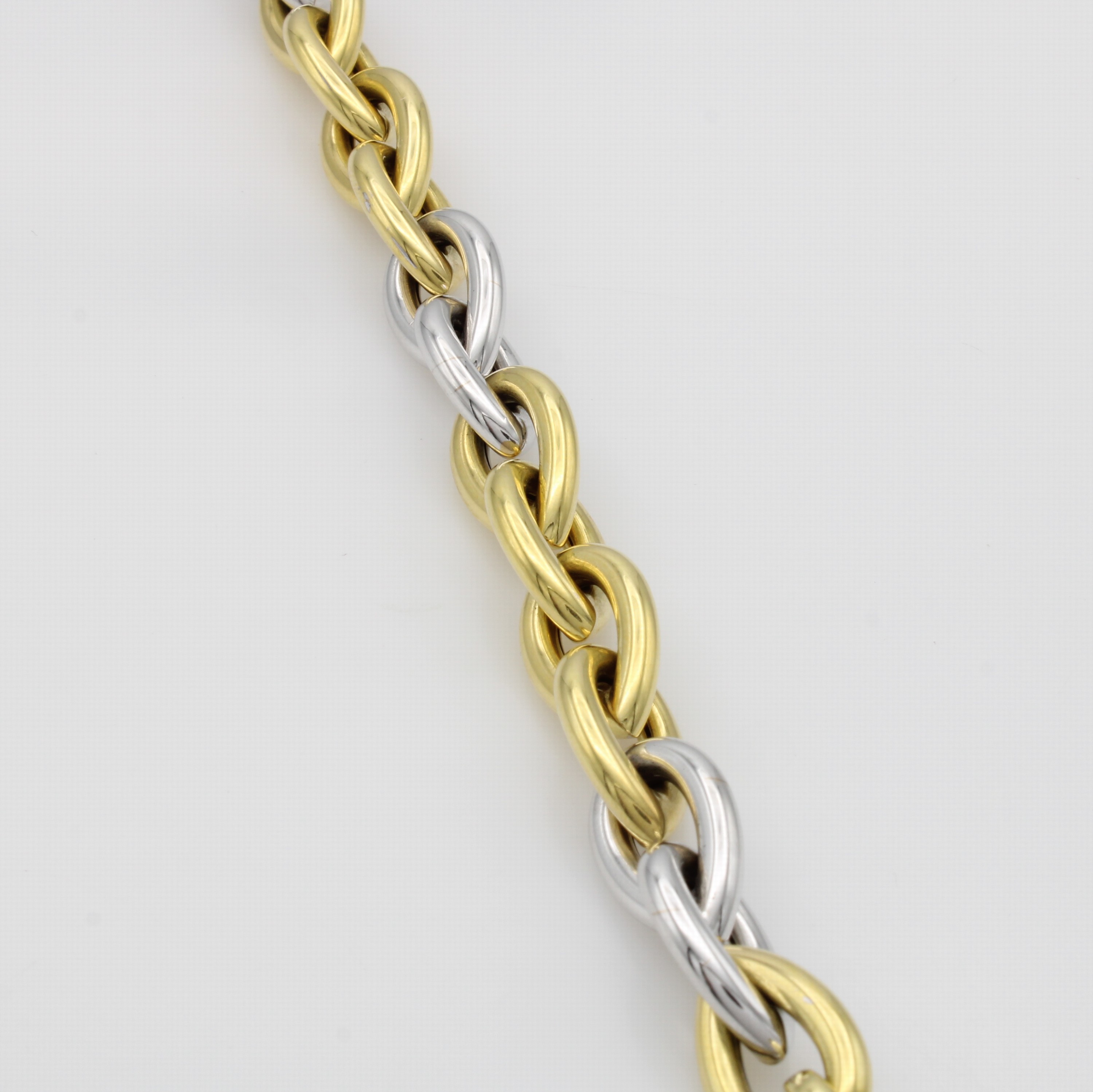 Image 27117134 - Gliederarmband, GG/WG 750/000, tropfenförm. Glieder, integrierte Schließe, L. ca. 19 cm