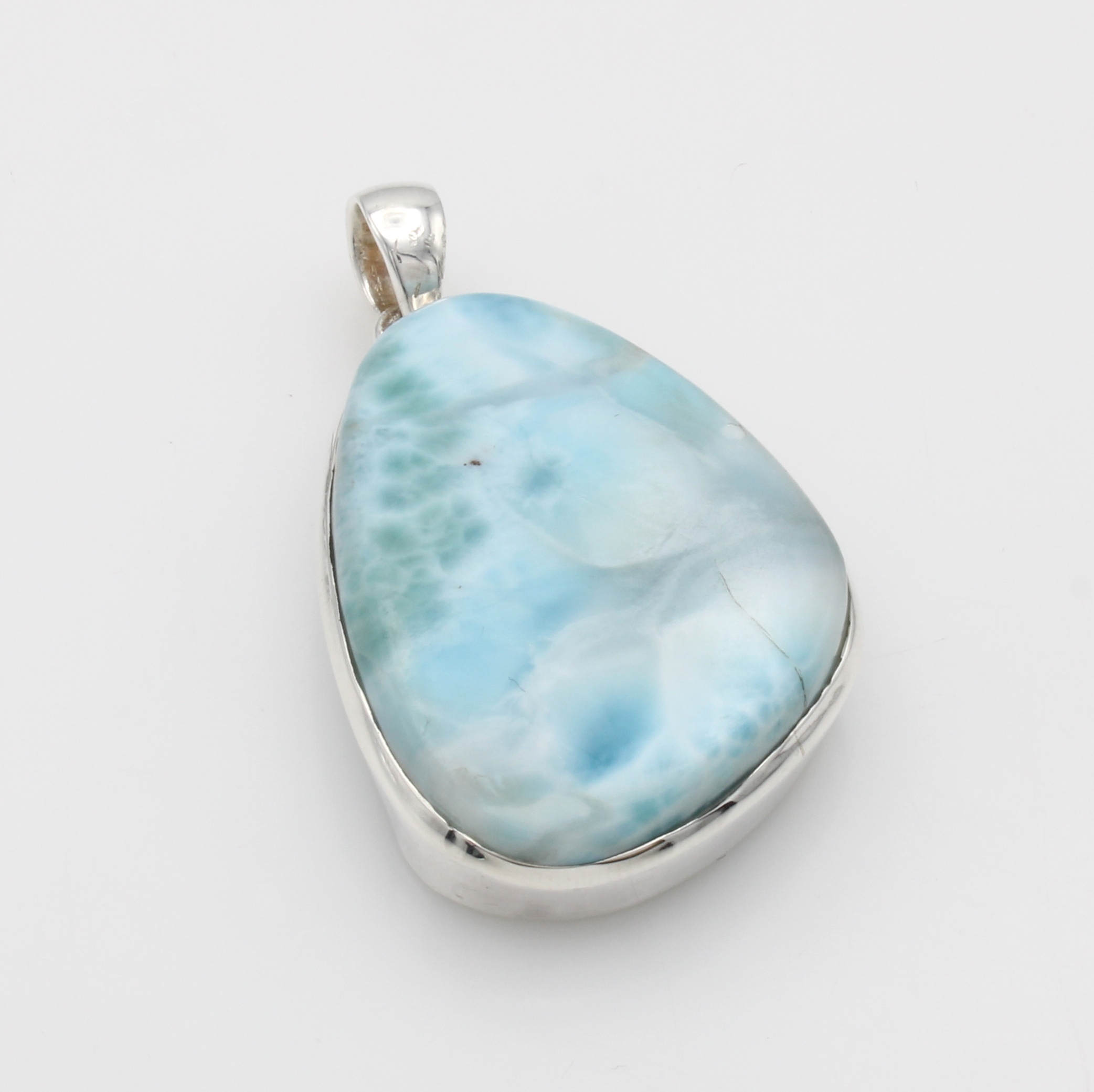 Image 27117136 - Larimar Anhänger, 925er Silber, türkisblauerLarimar m. lebhafter Maserung, Maße ca. ...