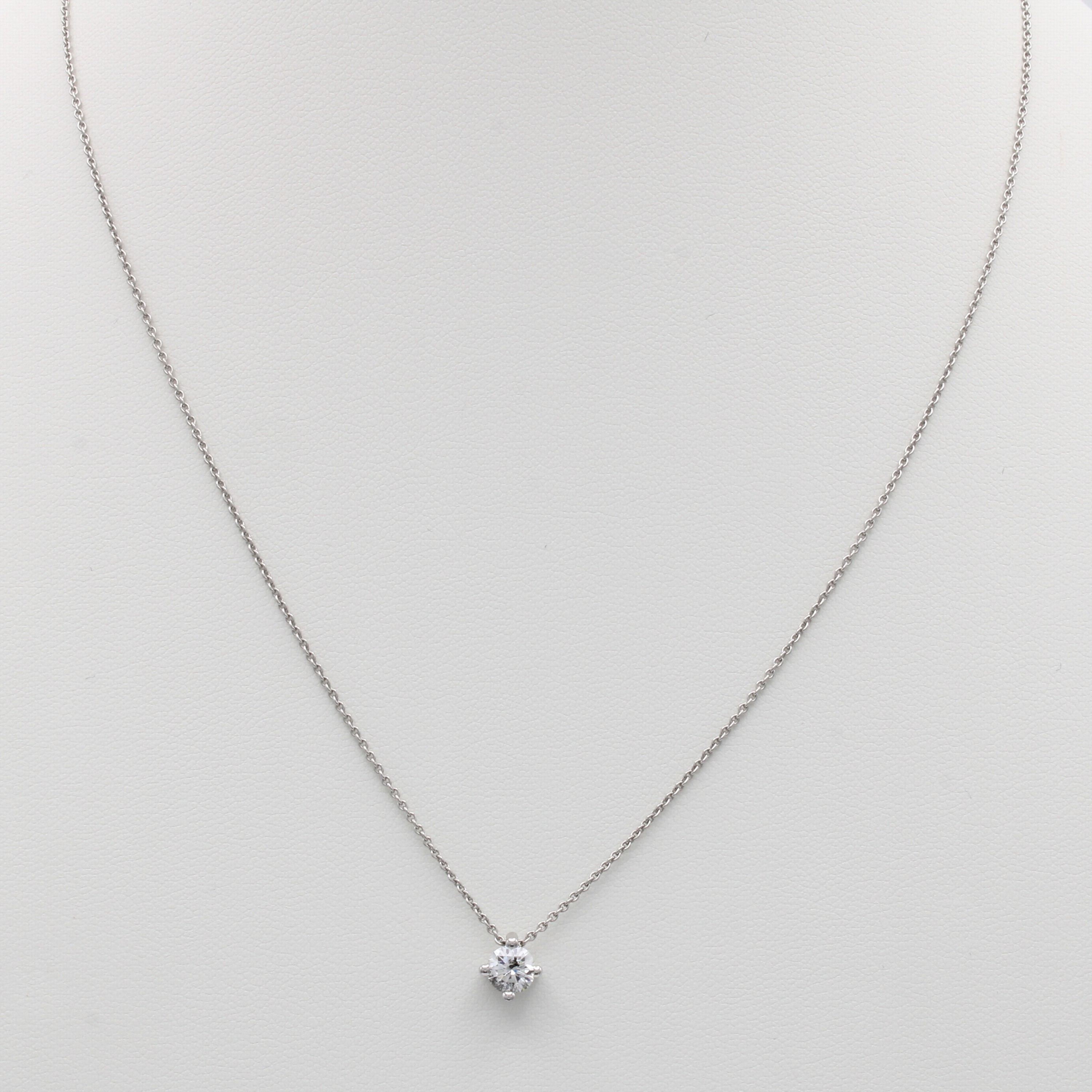 Image 27117141 - Collier mit Brillantsolitär, WG 585/000, Brill. in 4er Krappenf. ca. 0.50 ct Weiß/p, ...