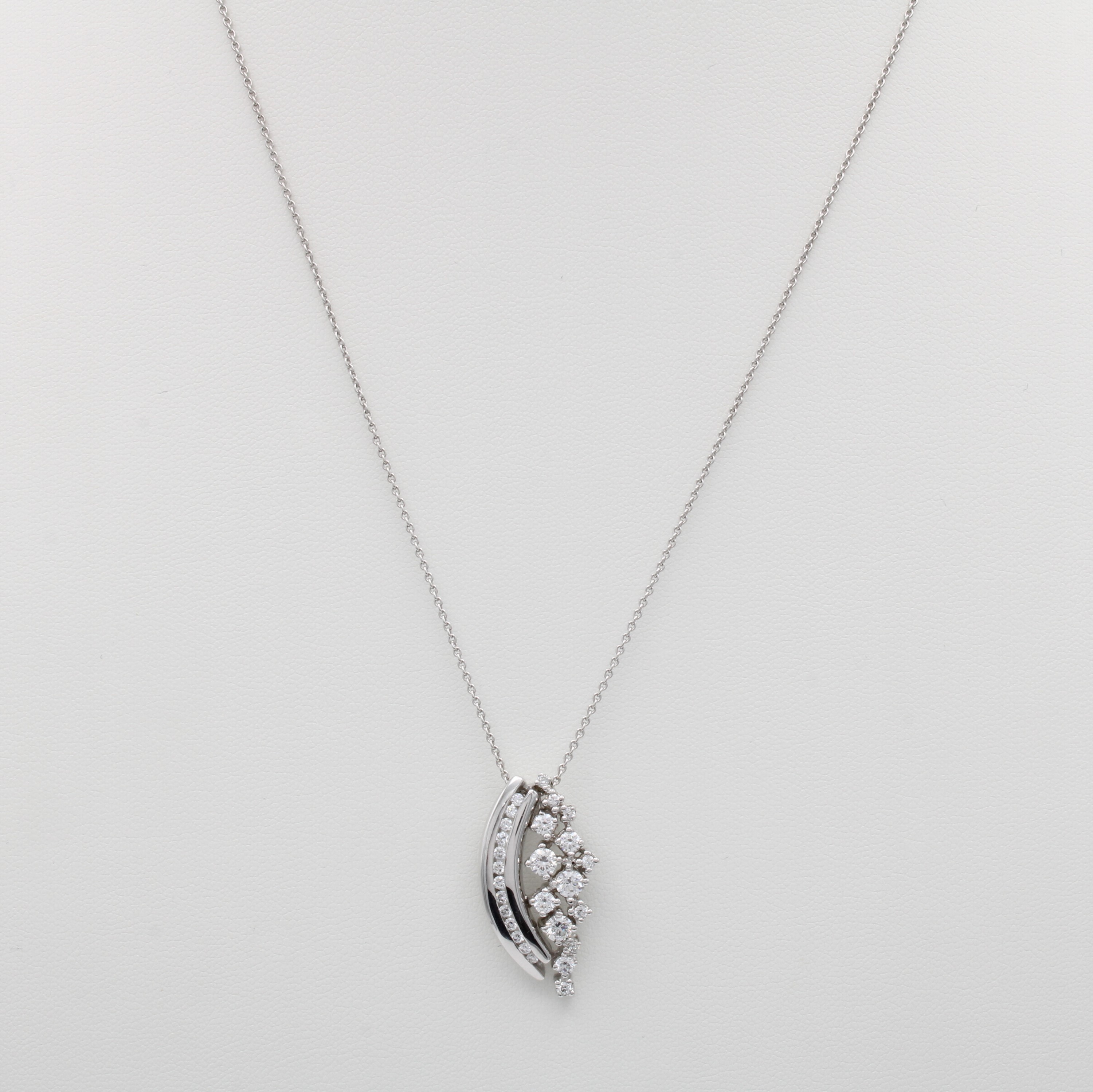 Image 27117149 - Collier mit Brillanten, WG 585/000, verspieltes Design, Brill. z.T. in Kanalf. zus. ca. ...