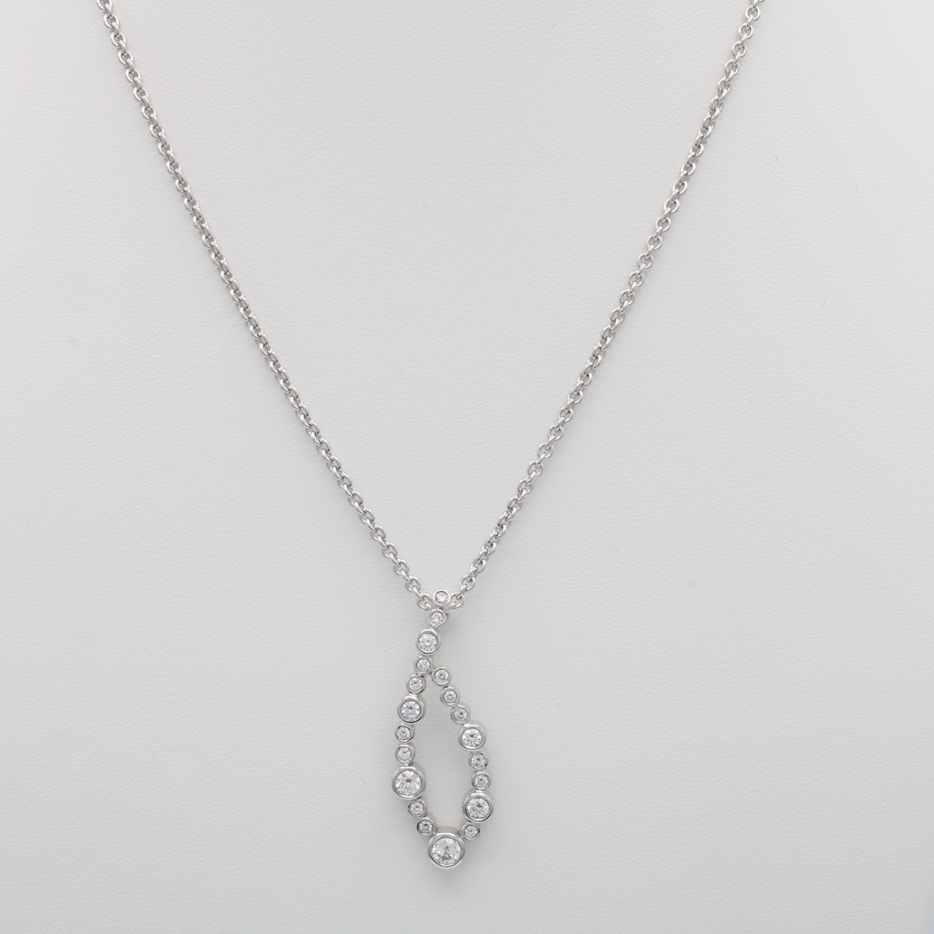 Image 27117155 - Anhänger mit Brillanten an Kette, WG 585/000, ovaler-navetteförm. Anhänger bes. m. ...