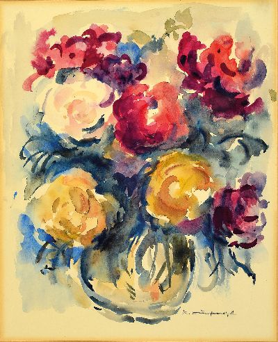 27117162a - Karl Hufnagel, 1906 Harthausen-1995 Speyer, 3 Aquarelle auf Papier: 1) Ansicht aus ...