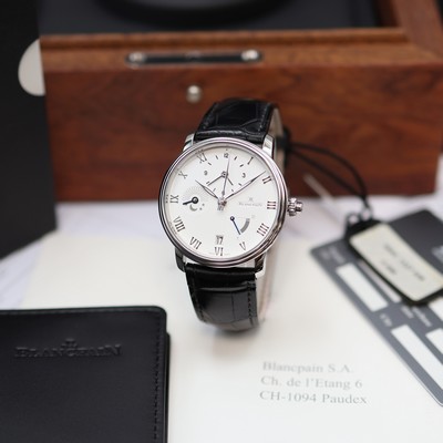 Image BLANCPAIN Villeret Demi-Fuseau unworn gents wristwatch reference 6660-1127A-55B, self ...