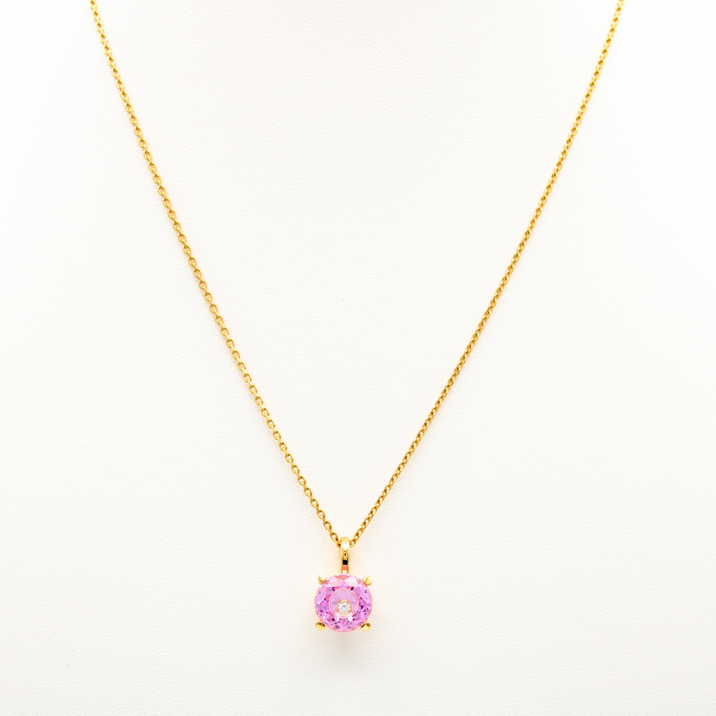 Image 27117210 - Chopard - So Happy Anhänger an Kette, GG 750/000, rosa Stein, Brill. ca. 0.05 ct ...