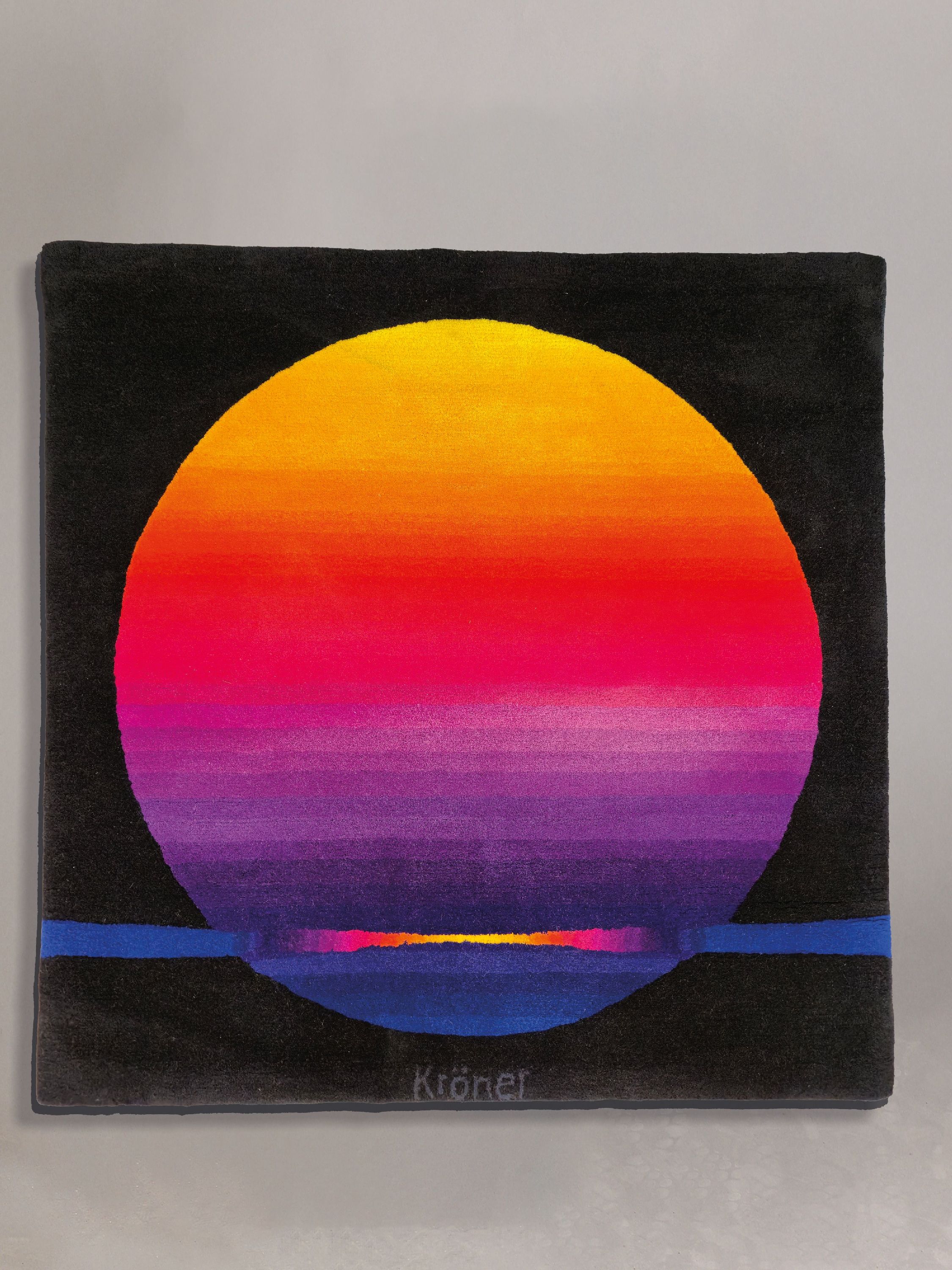 Image 27117212 - Ewald Kröner, Wandteppich ´Sundown´, 1970er -Jahre, Schurwolle, handgeknüpft, ...