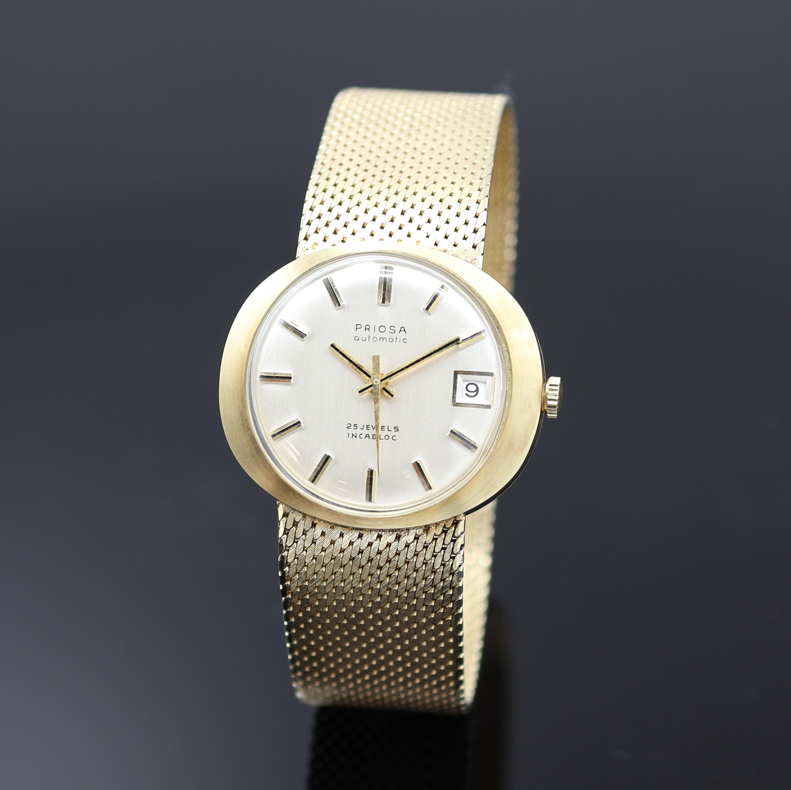 Image 27117252 - PRIOSA Herrenarmbanduhr in GG 585/000, Automatik, Deutschland/Schweiz um 1968, Boden ...