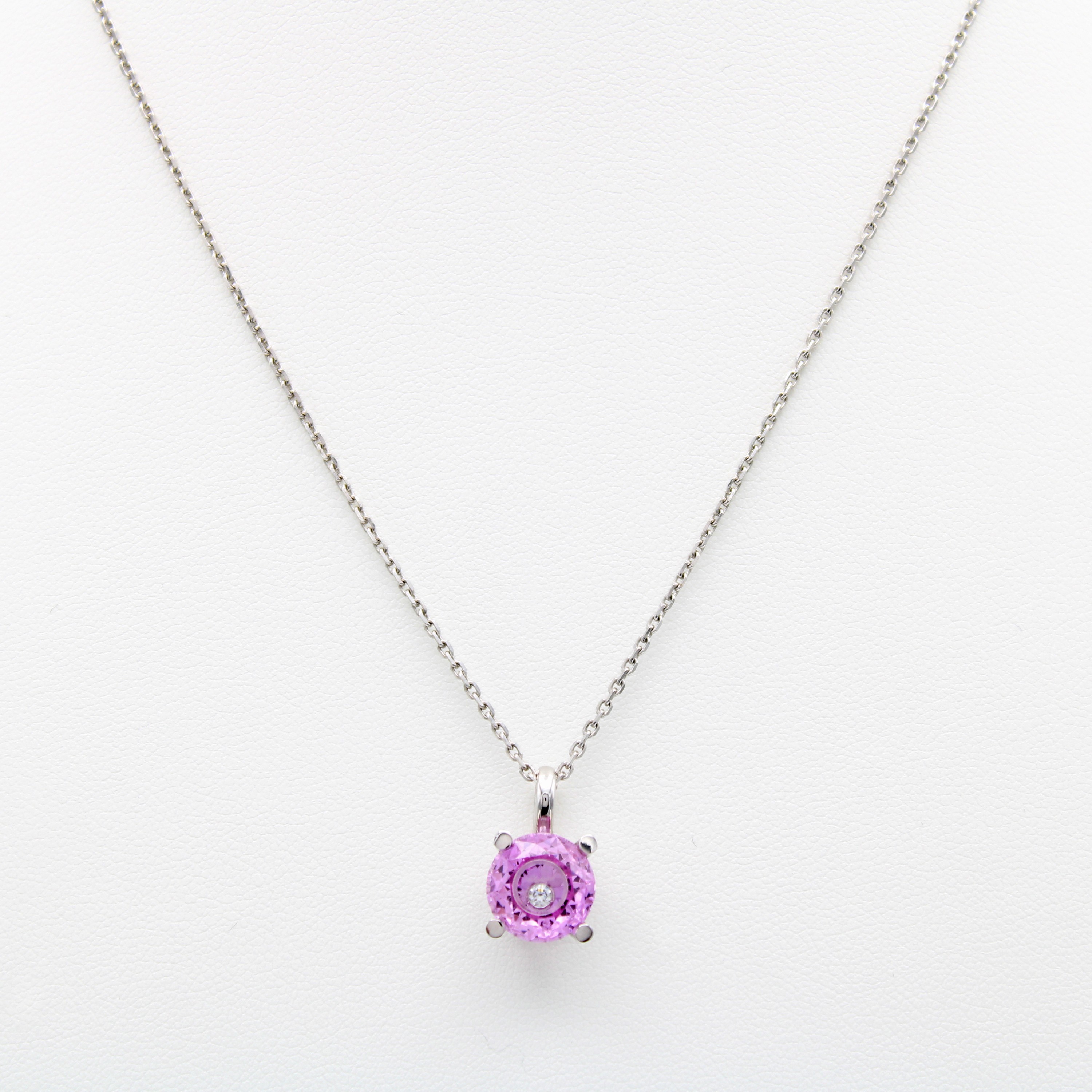 Image 27117258 - Chopard - So happy Anhänger an Kette WG 750/000, rosa Stein, Brill. ca. 0.05 ct ...