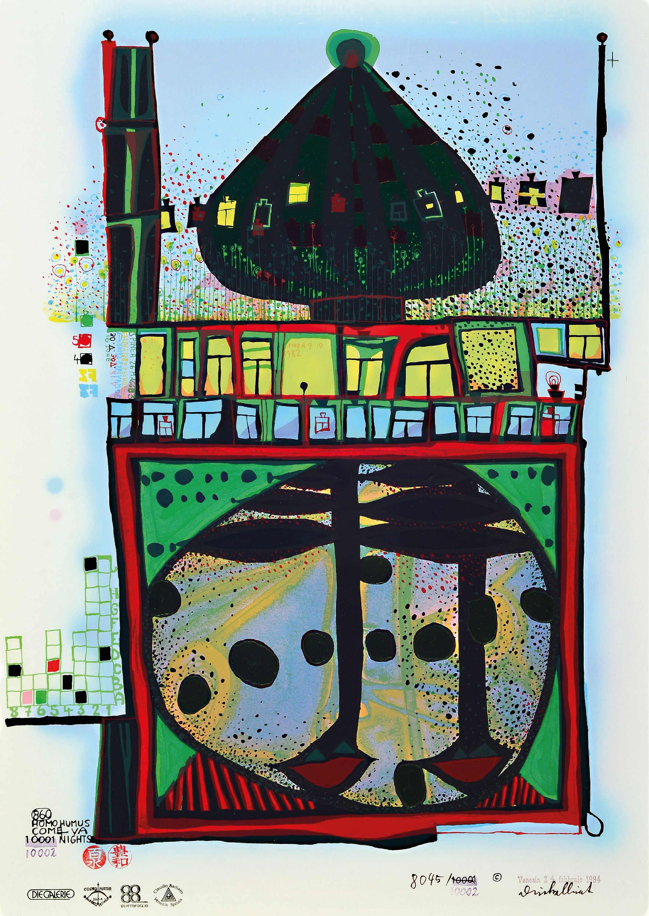 Image 27117270 - Friedensreich Hundertwasser, 1928-2000, Farb-Fotolithographie mit Metallprägung, ´10002 ...