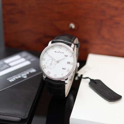 Image BLANCPAIN Villeret Quantieme Annuel GMT unworn gents wristwatch reference 6670-1127-55B, ...