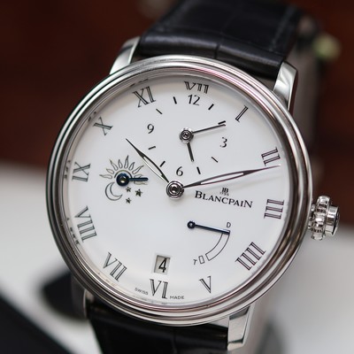 27117206a - BLANCPAIN Villeret Demi-Fuseau Horaire ungetragene Herrenarmbanduhr mit 8-Tagewerk in WG ...