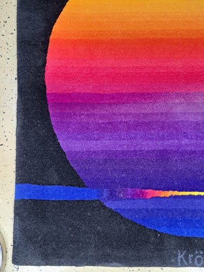 27117212b - Ewald Kröner, Wandteppich ´Sundown´, 1970er -Jahre, Schurwolle, handgeknüpft, ...