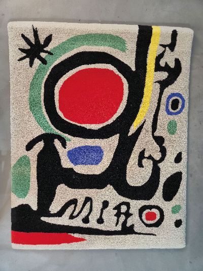 27117217k - Nach Joan Miro (1893-1983), Ausführung Ewald Kröner, 1960/70er-Jahre, Schurwolle, ...
