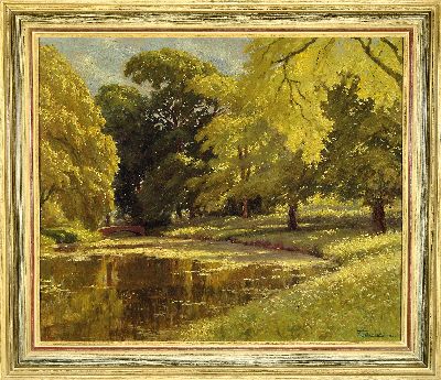 27117235k - Friedrich Scheidemantel, deutscher Maler der 1. Hälfte des 20.Jh., See im Wald mit ...