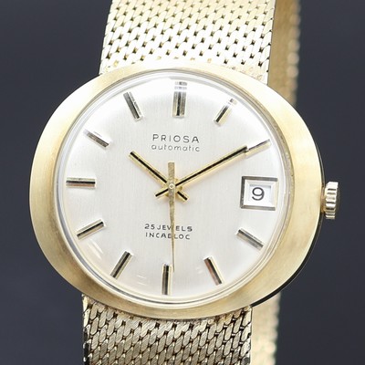 27117252a - PRIOSA Herrenarmbanduhr in GG 585/000, Automatik, Deutschland/Schweiz um 1968, Boden ...