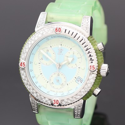 27117253a - FACONNABLE Armbandchronograph, Schweiz um 2000, Edelstahlgeh. inkl. orig. Kautschukband ...