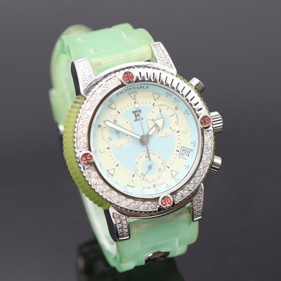 27117253b - FACONNABLE Armbandchronograph, Schweiz um 2000, Edelstahlgeh. inkl. orig. Kautschukband ...