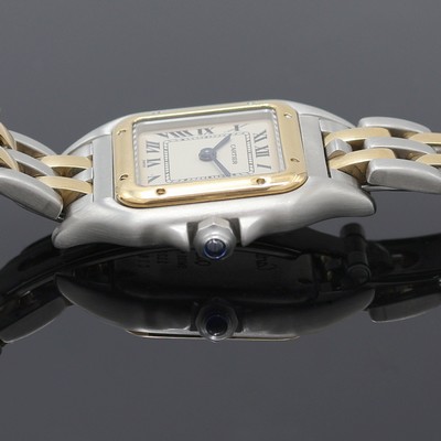 27117255c - CARTIER Panthere Damenarmbanduhr in Stahl/Gold Referenz 1120 2, Schweiz um 1990, quarz, ...