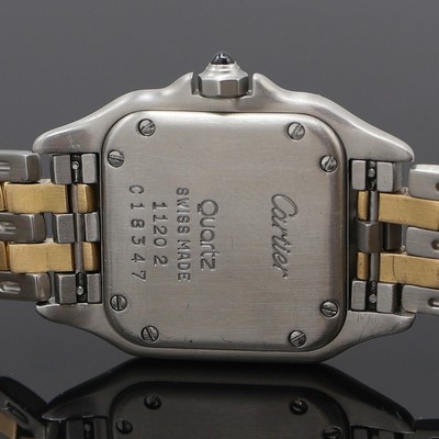 27117255d - CARTIER Panthere Damenarmbanduhr in Stahl/Gold Referenz 1120 2, Schweiz um 1990, quarz, ...