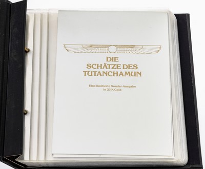 27117256c - Sammleralbum ´Die Schätze des Tutanchamun´, limitierte Sonderausgabe in 23 kt Gold, 17 ...